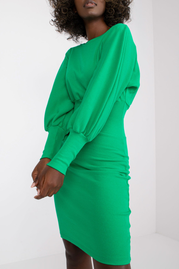 Zielona damska sukienka w prążek Leticia