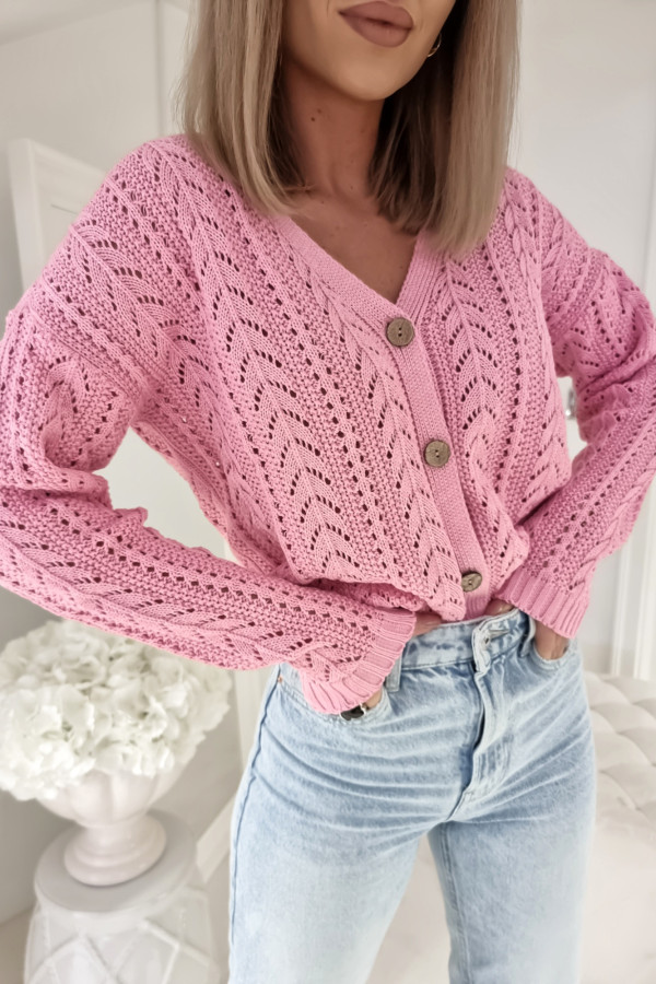 Sweter WOOD – różowy