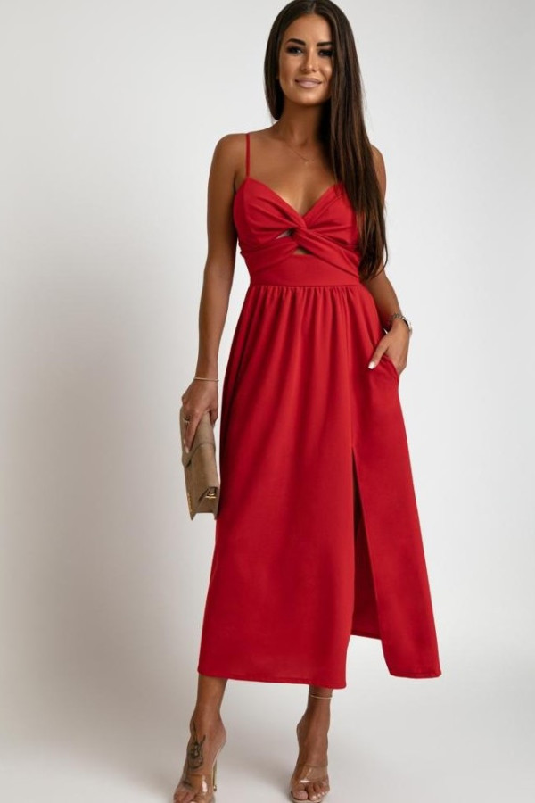 Sukienka na ramiączkach Soffi - czerwona